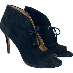 Badgley Mischka Nonna Black Suede Ankle Bootie Size 6.5